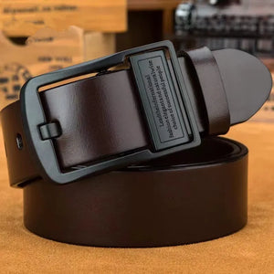 Classic Cowhide Leather Belt for Men – Premium Pin Buckle Business & Casual Belt