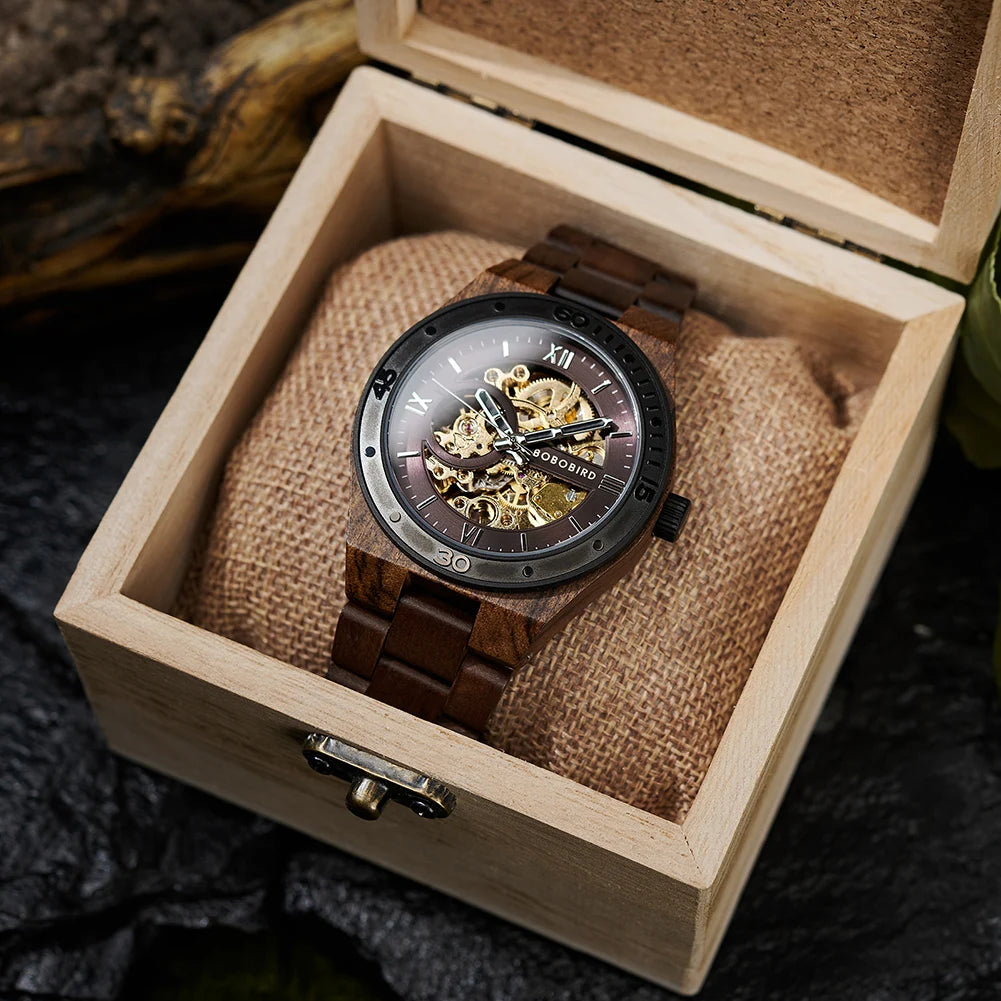 Wooden Skeleton Watch