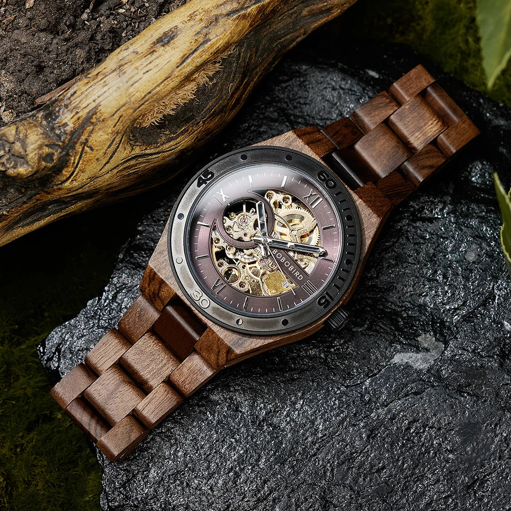 Wooden Skeleton Watch