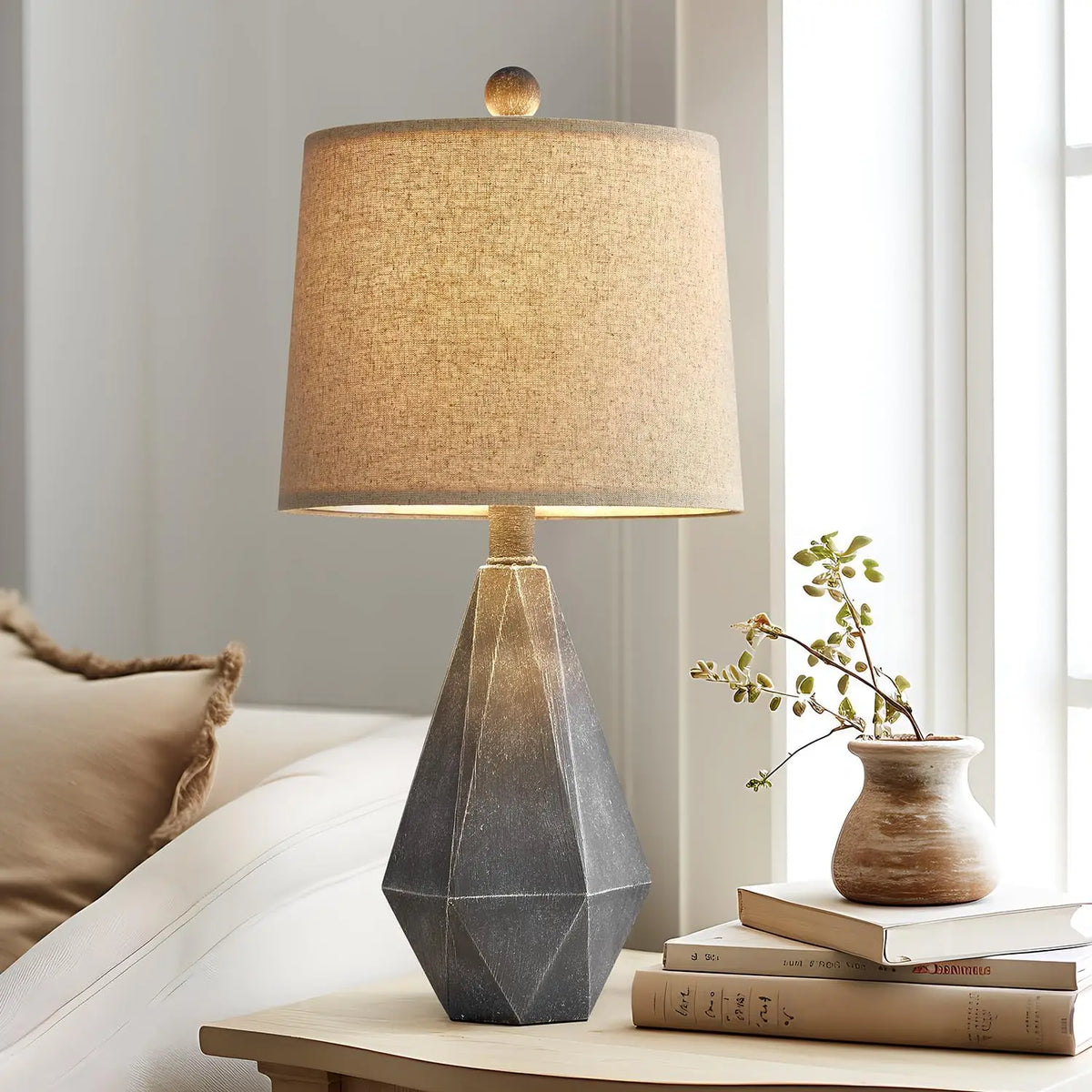 Modern Geometric Bedside Lamp