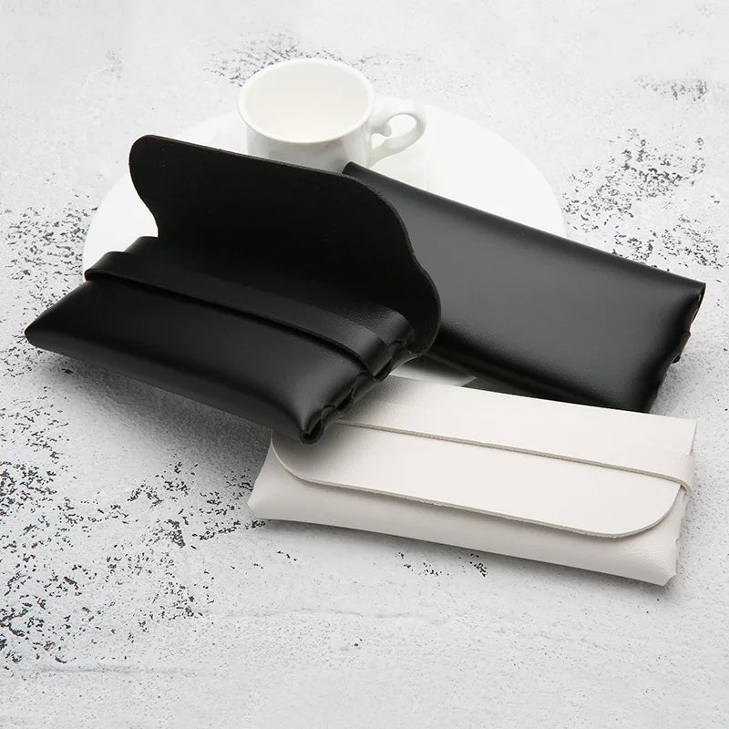 Minimalist Soft Leather Glasses Case – Slim Travel Eyeglasses Sleeve