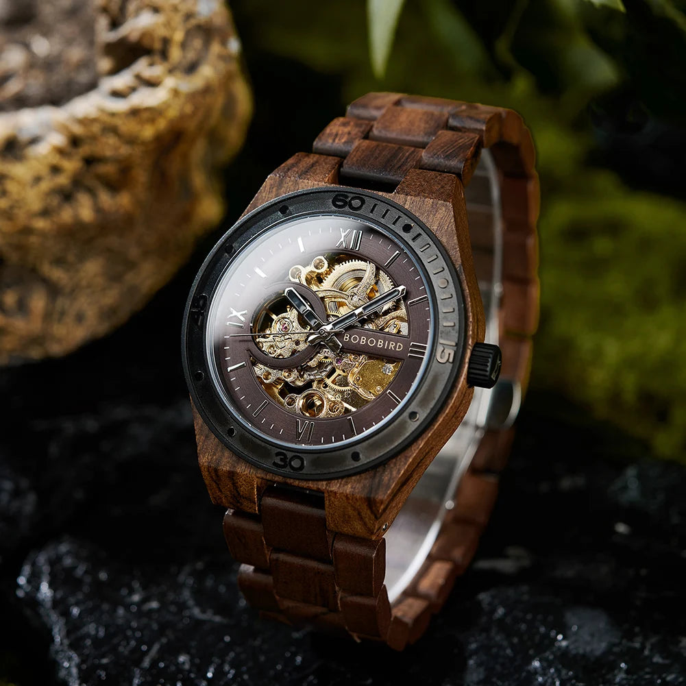 Wooden Skeleton Watch