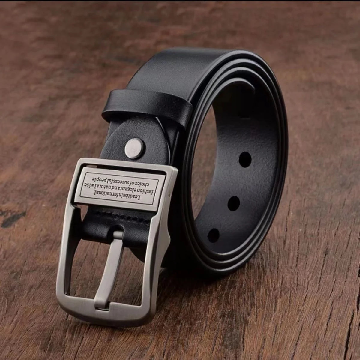 Classic Cowhide Leather Belt for Men – Premium Pin Buckle Business & Casual Belt