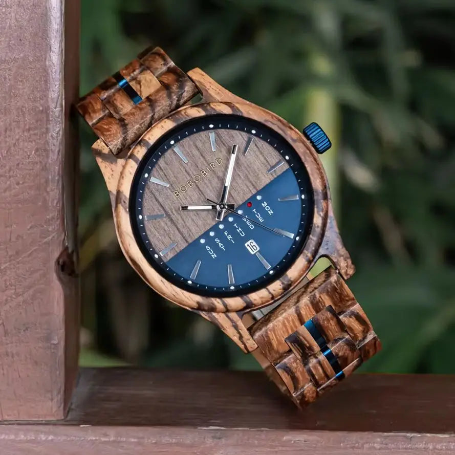 Zebrawood Dual-Tone Watch