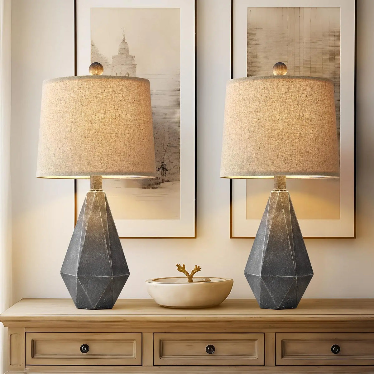 Modern Geometric Bedside Lamp