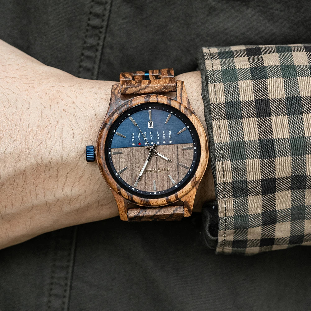 Zebrawood Dual-Tone Watch