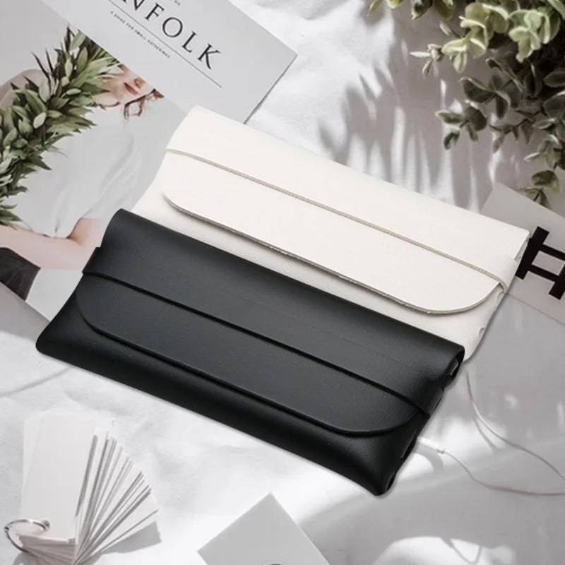 Minimalist Soft Leather Glasses Case – Slim Travel Eyeglasses Sleeve