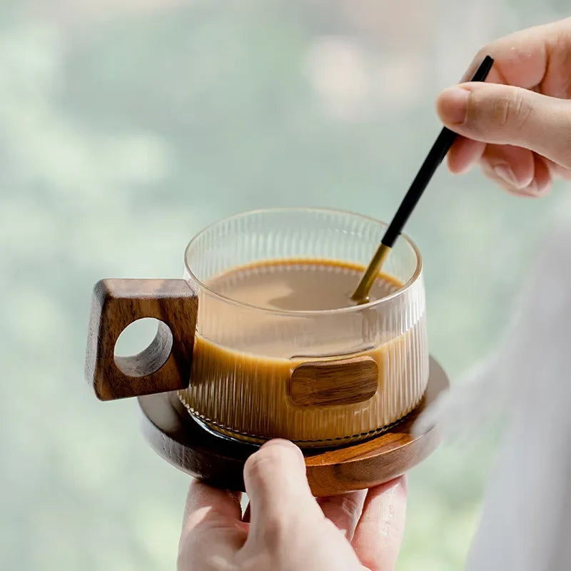 Coffee Cup with Wooden Handle
