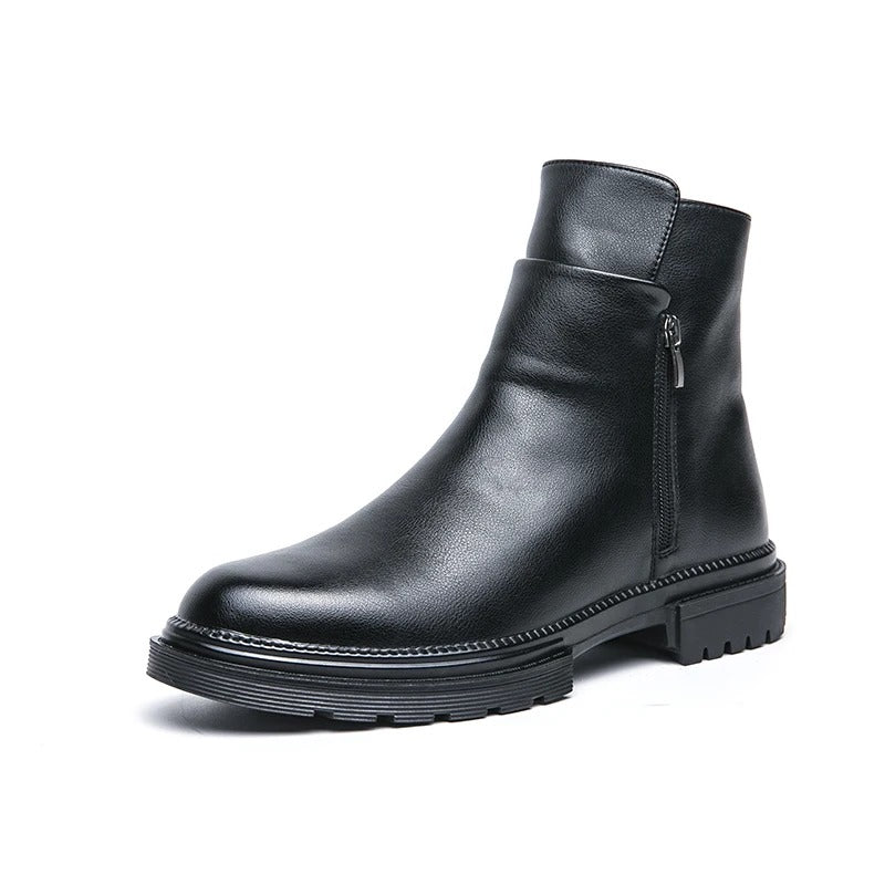 Premium Leather Zip-Side Chelsea Ankle Boots for Men